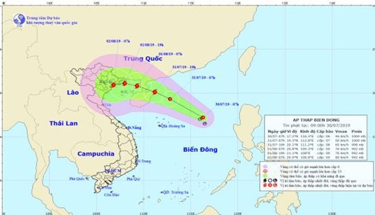 Áp thấp nhiệt đới gây gió giật cấp 8 và có khả năng mạnh thêm