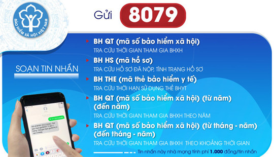 Từ ngày 01/8 chỉ sử dụng đầu số 8079 trong tra cứu BHXH, BHYT