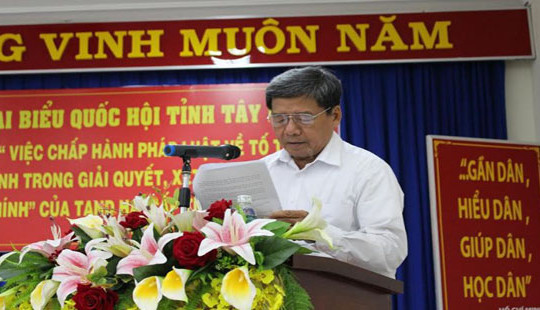 Đoàn ĐBQH Tây Ninh làm việc với TAND hai cấp về chấp hành pháp luật tố tụng hành chính