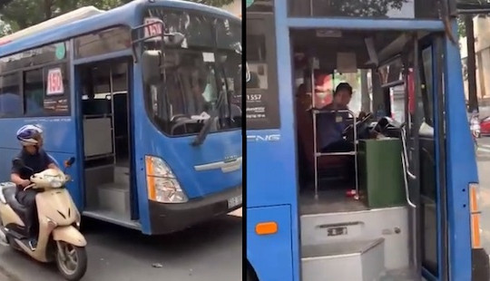 Đình chỉ tài xế xe bus phun nước bọt, thách thức người đi đường