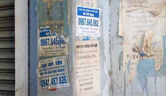 Tràn lan quảng cáo cho vay tiền trái phép