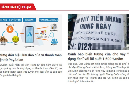 Tiếp nhận cảnh báo tội phạm từ Cổng Thông tin điện tử Bộ Công an