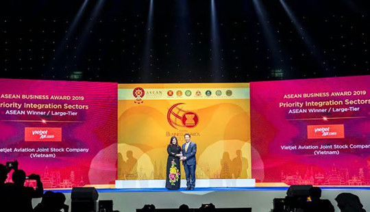 Vietjet được vinh danh là Doanh nghiệp tốt nhất ngành Hàng không tại Đông Nam Á 2019
