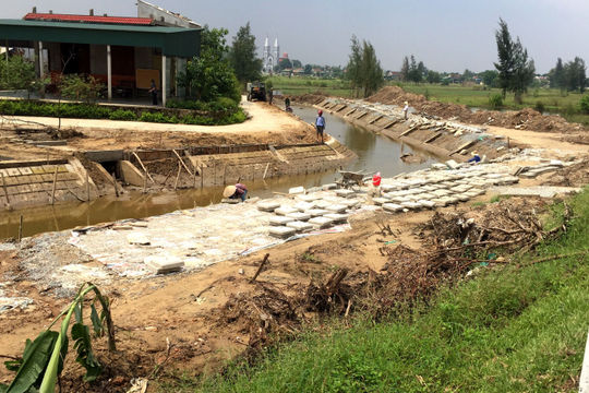 Huyện Lộc Hà, Hà Tĩnh: Thi công cẩu thả trên công trình hàng chục tỷ đồng