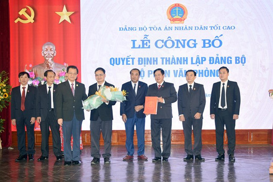 Thành lập Đảng bộ bộ phận Văn phòng trực thuộc Đảng bộ TANDTC