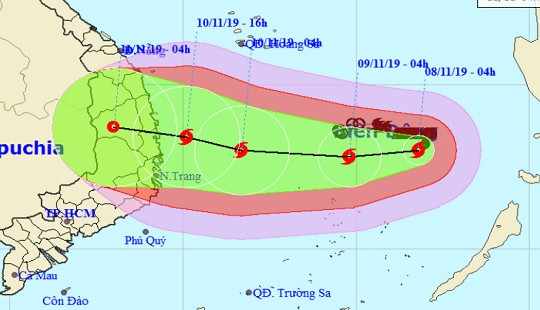 Bão số 6 có khả năng mạnh thêm, gió giật cấp 15