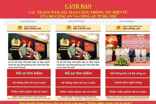Phát hiện 8 trang web giả mạo cổng thông tin điện tử của lực lượng Công an
