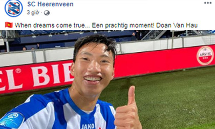 Văn Hậu được Heerenveen vinh danh đặc biệt sau trận ra mắt