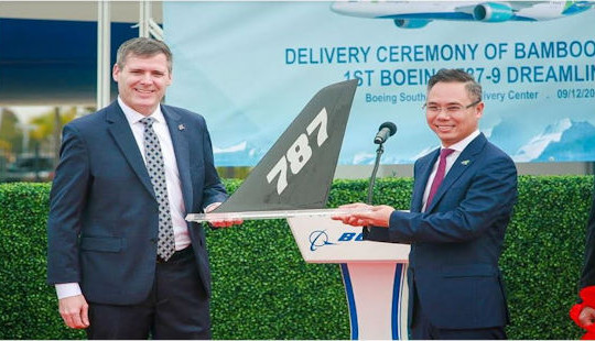 Bamboo Airways nhận bàn giao máy bay Boeing 787-9 Dreamliner tại Trung tâm bàn giao của Boeing tại South Carolina, Mỹ