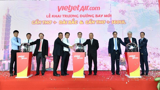 Vietjet khai trương hai đường bay kết nối Cần Thơ với Seoul, Đài Bắc