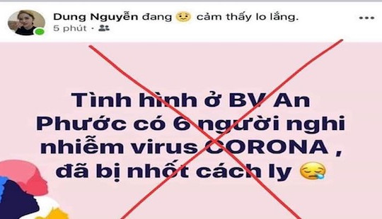 Một phụ nữ bán hàng online đăng tin sai sự thật về “6 ca nhiễm corona”