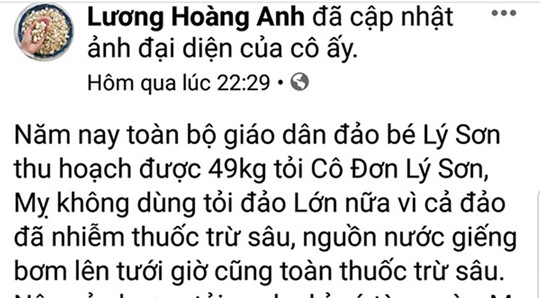 Đề nghị Bộ Công an phối hợp điều tra vụ tin sai về tỏi Lý Sơn
