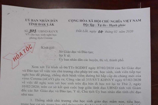 Tỉnh Đắk Lắk tiếp tục cho học sinh nghỉ học đến 16/02