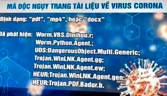 Công an Hà Nội cảnh báo phát tán mã độc ẩn dưới các tập tài liệu về virus Covid-19