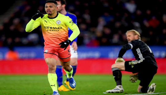 Man City thắng Leicester, bảo vệ vị trí thứ 2 Ngoại hạng Anh
