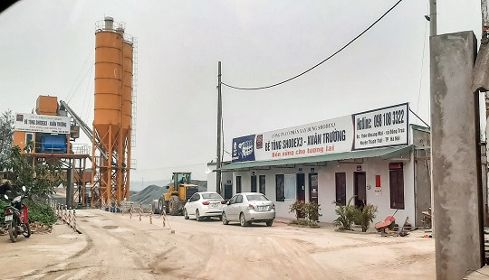 Trạm trộn bê tông Shodex 3 – Xuân Trường hoạt động không phép, bất chấp pháp luật