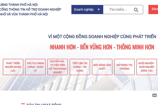 Hà Nội: Vận hành Cổng thông tin hỗ trợ doanh nghiệp nhỏ và vừa