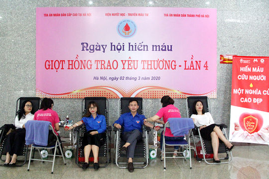 TAND cấp cao tại Hà Nội tổ chức hiến máu nhân đạo lần thứ 4