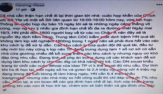 Xử lý 2 thanh niên tung tin thất thiệt "Hà Nội vỡ trận phòng chống dịch Covid-19"