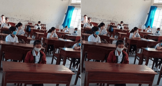 Học sinh Cà Mau ngồi cách nhau 2 mét trong ngày trở lại trường sau nghỉ dịch covid-19