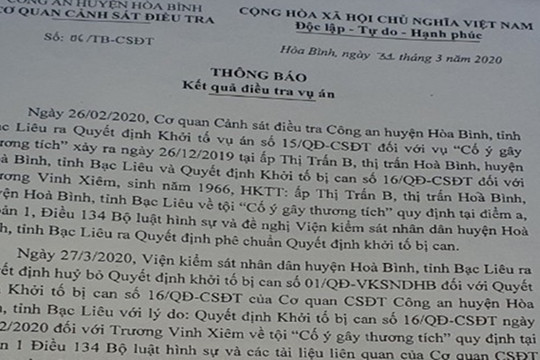 Từ bị hại trở thành bị can: Hủy bỏ quyết định khởi tố