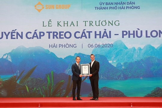 Sun Group khai trương cáp treo dài gần 4km tại Cát Hải - Hải Phòng