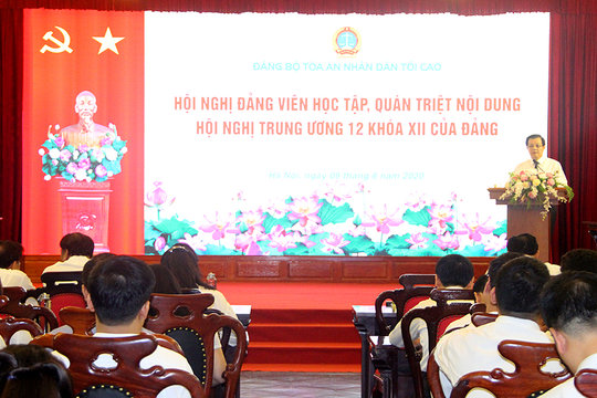 TANDTC tổ chức Hội nghị Học tập, quán triệt nội dung Hội nghị Trung ương 12 của Đảng