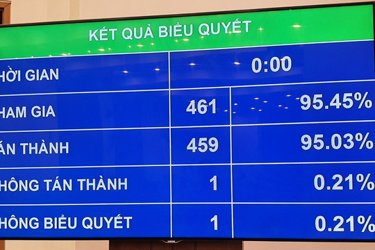 Quốc hội thông qua Nghị quyết về thi hành phán quyết theo EVIPA và Luật Ban hành VBQPPL