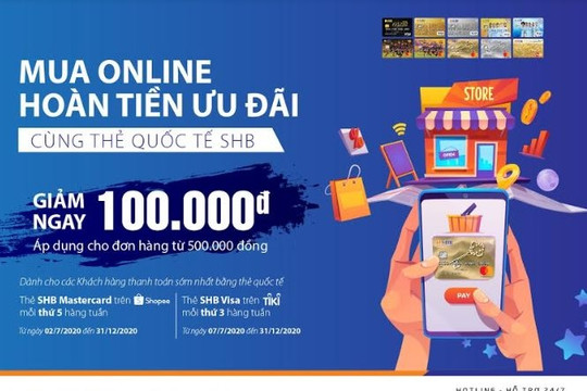Cùng SHB mua sắm thả ga trên Shopee, Tiki và hoàn tiền ưu đãi
