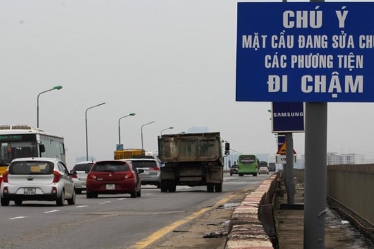 Đề xuất cấm tuyệt đối các phương tiện giao thông trên tầng 2 cầu Thăng Long từ ngày 6/8