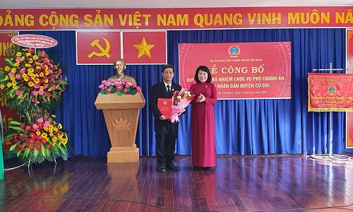 TPHCM: Trao Quyết định bổ nhiệm Phó Chánh án TAND huyện Củ Chi