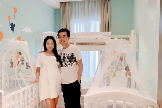 Vợ chồng Dương Khắc Linh chuẩn bị phòng mới chào đón hai quý tử