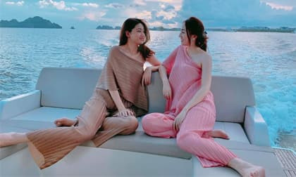 Chị em Á hậu Trà My - Thanh Tú thả dáng trên du thuyền, Tú Anh phải thốt lên: 'Song Ngô đẹp quá'