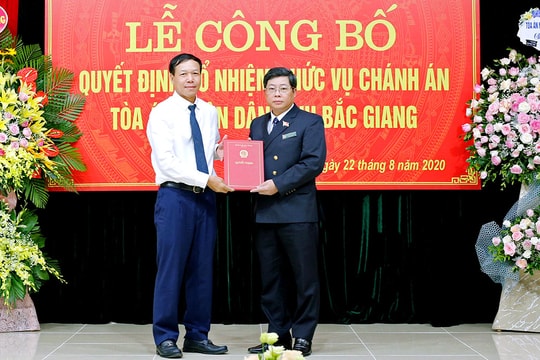TANDTC bổ nhiệm Chánh án TAND tỉnh Bắc Giang