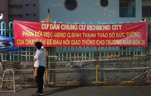TP.HCM: Đường nội bộ của chung cư Richmond City nghiễm nhiên trở thành đường chung