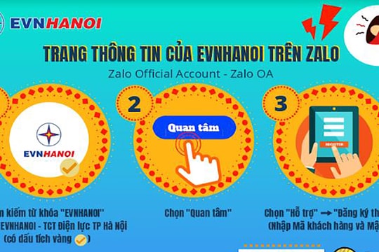EVNHANOI triển khai tiện ích chăm sóc khách hàng qua ứng dụng Zalo