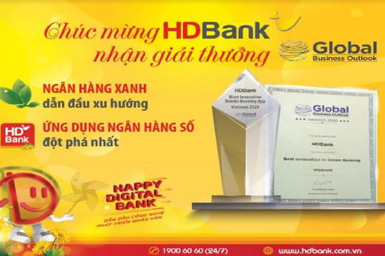 HDBank nhận giải Triển vọng Kinh doanh Toàn cầu năm 2020
