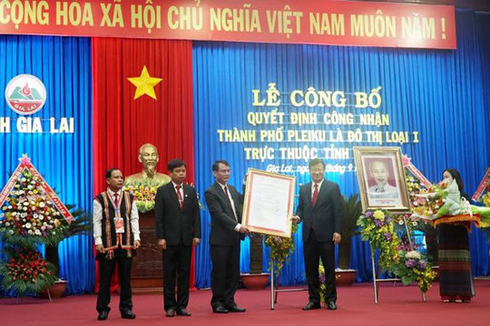 Công nhận TP.Pleiku đạt tiêu chí đô thị loại I trực thuộc tỉnh Gia Lai