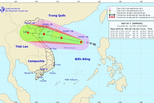 Áp thấp nhiệt đới mạnh lên thành bão số 7