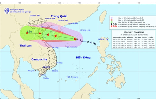 Bão số 7 có khả năng mạnh thêm, gây mưa rất to ở Bắc Bộ và Bắc Trung Bộ