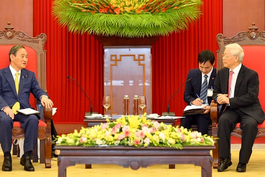 Các nhà lãnh đạo Việt Nam tiếp Thủ tướng Nhật Bản