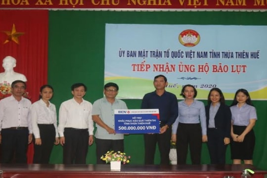 BIDV tặng 01 tỷ đồng hỗ trợ đồng bào bị ảnh hưởng bởi lũ lụt tại Thừa Thiên Huế, Quảng Nam