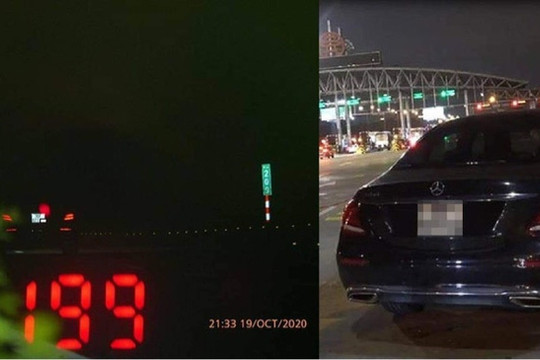 Tước GPLX tài xế Mercedes phóng 199km/h trên cao tốc