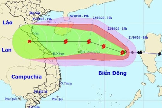 Bão số 8 giật cấp 13 cách quần đảo Hoàng Sa 470km, liên tục mạnh thêm
