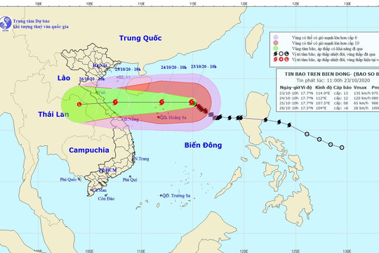 Bão số 8 giật cấp 15, tiến gần quần đảo Hoàng Sa
