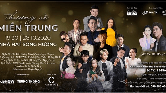 Hoàng Bách và nhiều nghệ sĩ nổi tiếng tham gia đêm nhạc thiện nguyện “Thương về miền Trung”