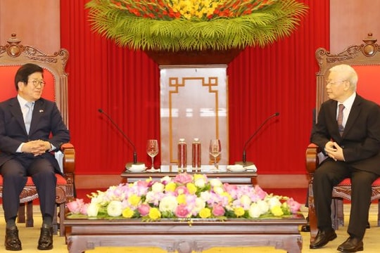 Tổng Bí thư, Chủ tịch nước tiếp Chủ tịch Quốc hội Hàn Quốc