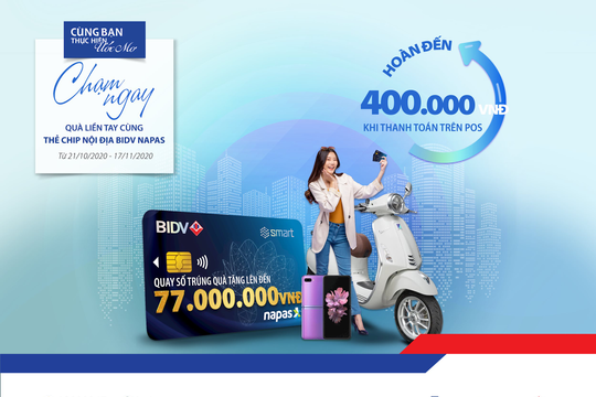 Cơ hội trúng Vespa Primavera cùng thẻ chip nội địa BIDV Smart