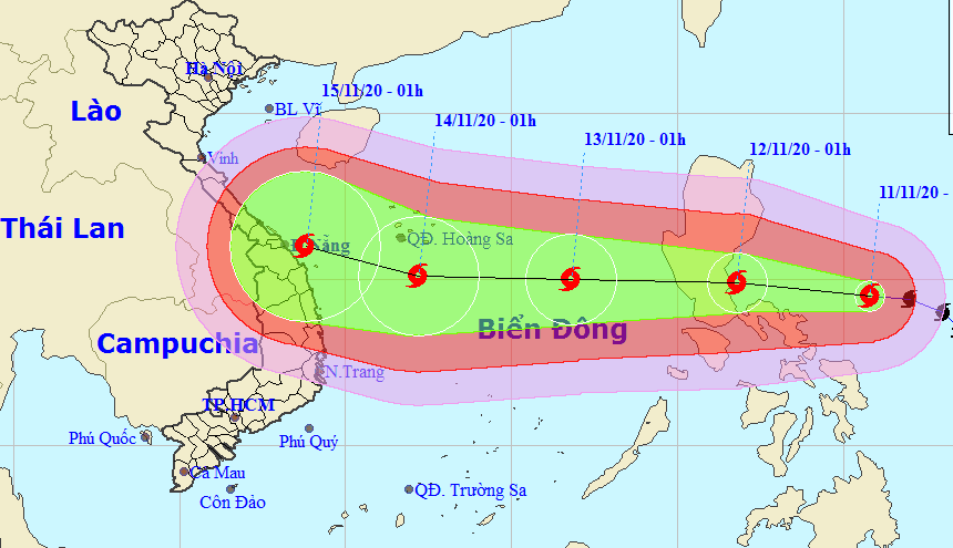 Bão Vamco sắp vào Biển Đông, trở thành cơn bão số 13