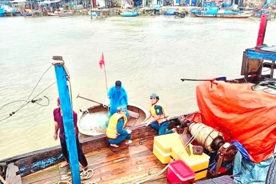 Lật thuyền thúng trên biển, một ngư dân may mắn được cứu